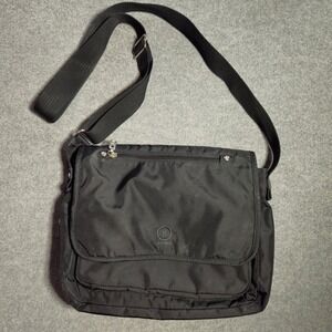 Bogner Black Nylon Messenger Bag Crossbody Adjustable Strap Flap Top BT 05/12